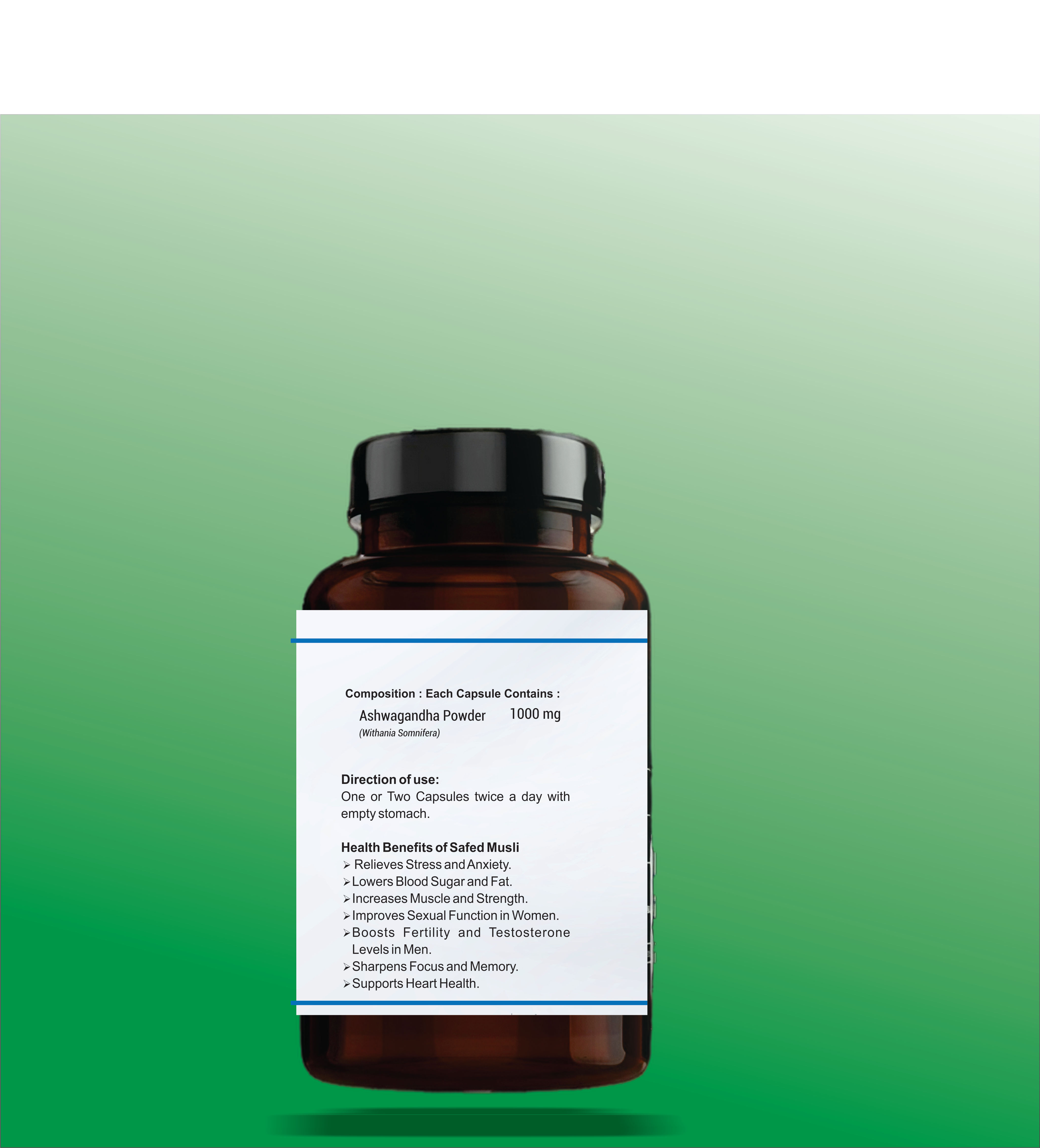 BLUE MOUNTAIN Safed Musli Capsule, 60 Capsule view 2