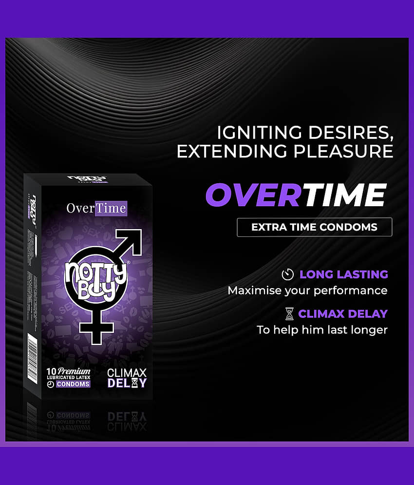 NottyBoy 4 IN 1, Dotted, Long Lasting, Extra Time, Ribbed, Contour Condoms For Men - 80 Units view 2