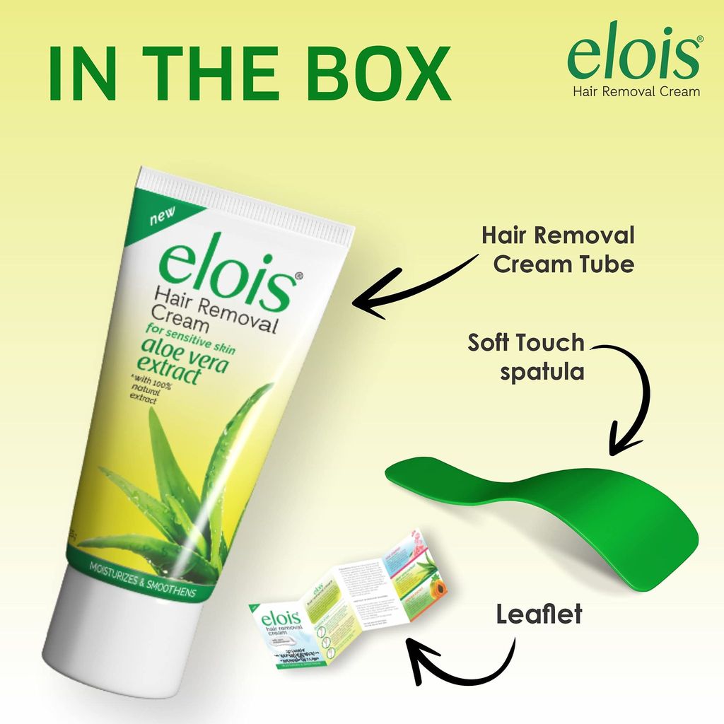 Elois Hair Removal Cream For Women with natural extracts of Aloe Vera, Papaya, and Rose essence for Soft, Smooth, Sensitive & Dry Skin (50 gm Set of 3) view 2