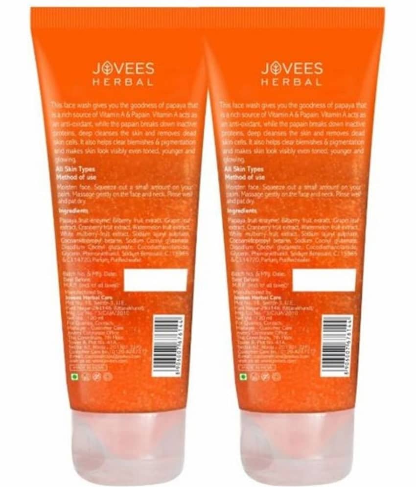 Jovees Herbal Papaya Face Wash Brightens & Hydrates All Skin Types 120ml (Pack of 2) view 2