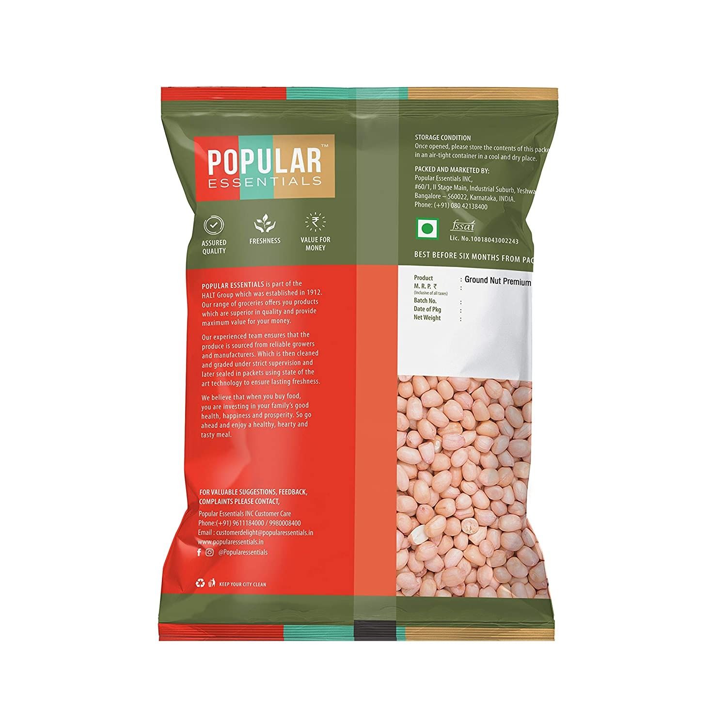 Popular Essentials Premium Raw Ground Nut Pouch, 1 Kg view 2