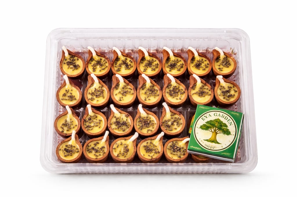Ghee Diya Mixed Sesame Seeds (33 Pcs) with Match Box | Ready to Use Pooja Diya