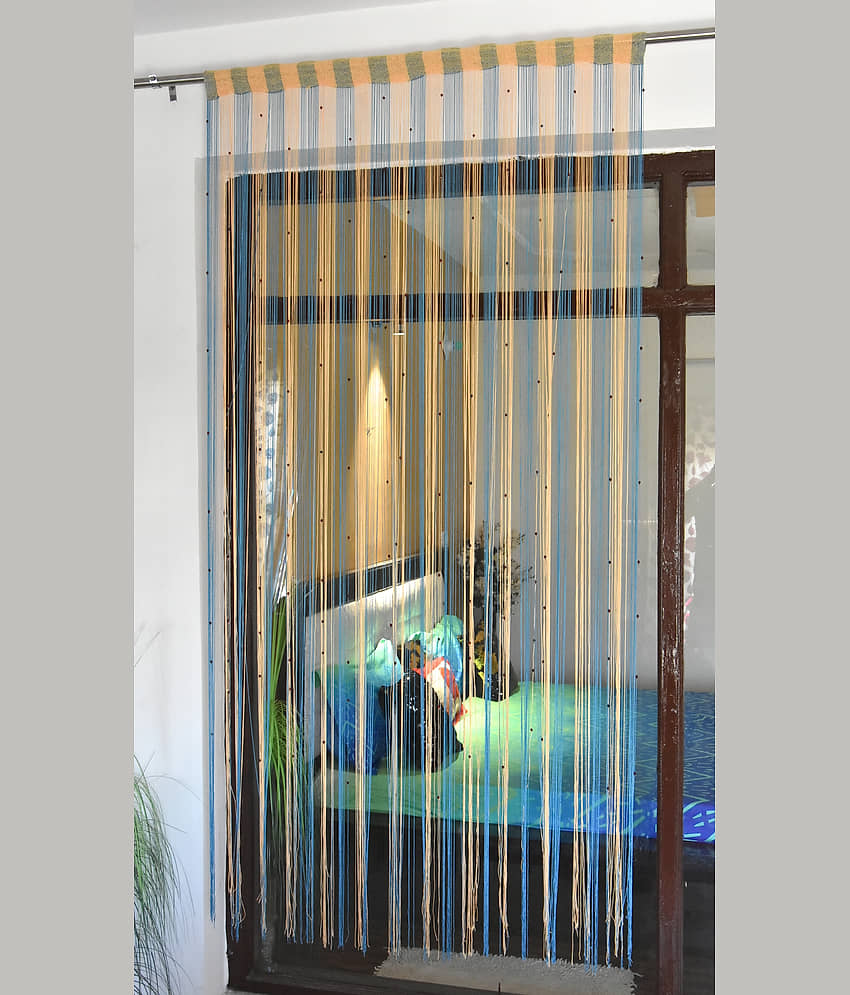 Homefab India Solid Semi-Transparent Rod Pocket Door Curtain 7ft (Pack of 1) - Maroon view 2