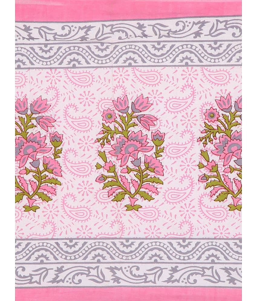 Uniqchoice Cotton 1 Double Bedsheet with 2 Pillow Covers ( Pink ) view 2