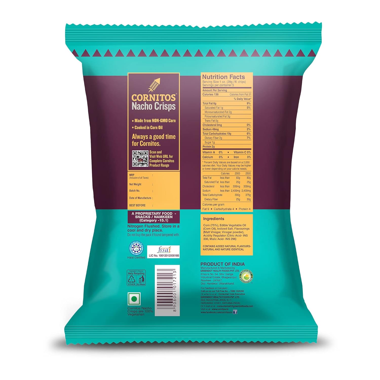 Cornitos Sea Salt Nacho Chips, 150 G Pouch view 2
