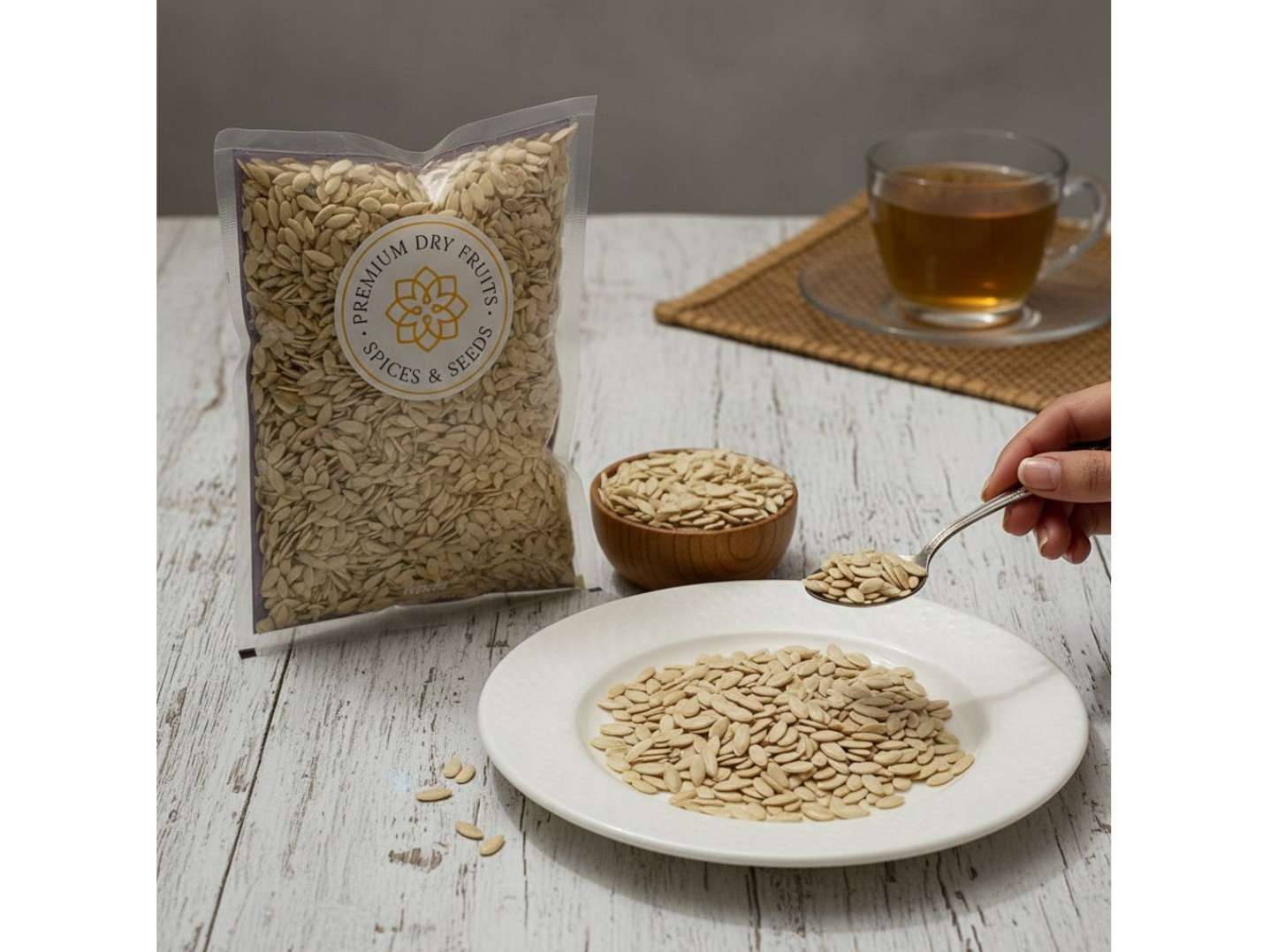 Rasda Muskmelon Seeds (Kharbuja Beej) Edible - 100 Gram view 2