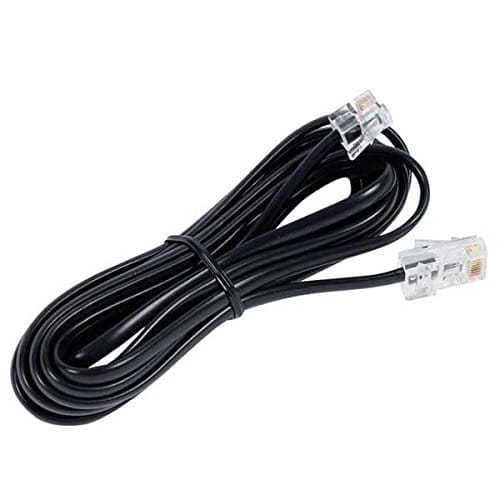 Landline Cable RJ11 Plug to Plug Telephone Modem Line Cable (Black, 2 Meter) - Pack of 4 view 2