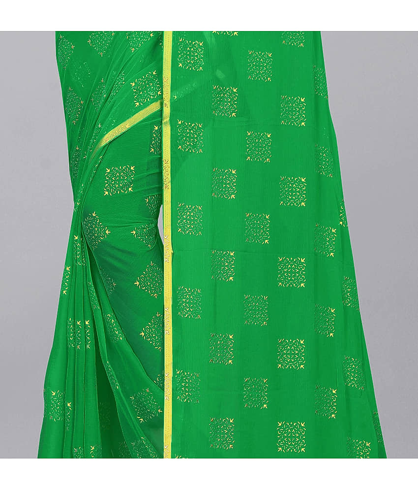 Rhey Chiffon Printed Saree With Unstitched Blouse Piece ( White ) view 2