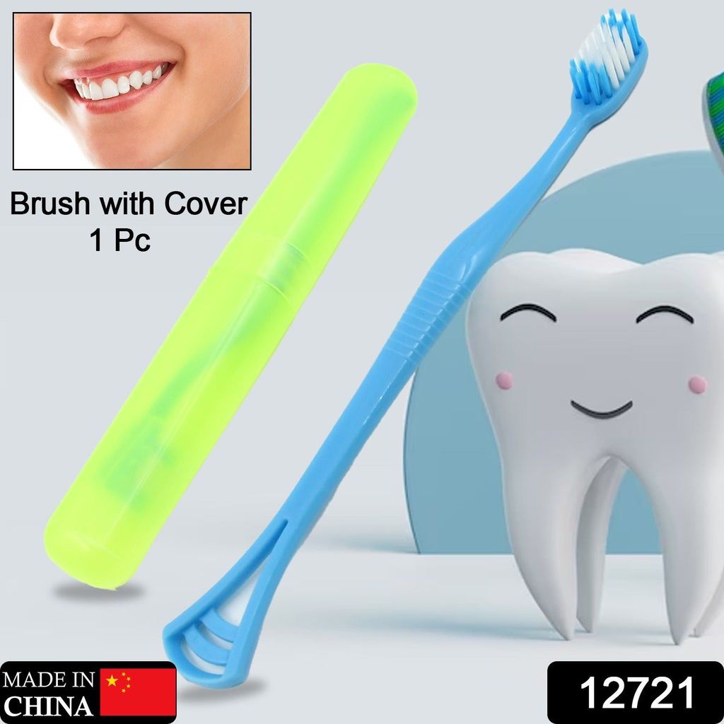 2-in-1 Soft Toothbrush & Tongue Cleaner for All Ages (1 Pc, With Cover) view 2