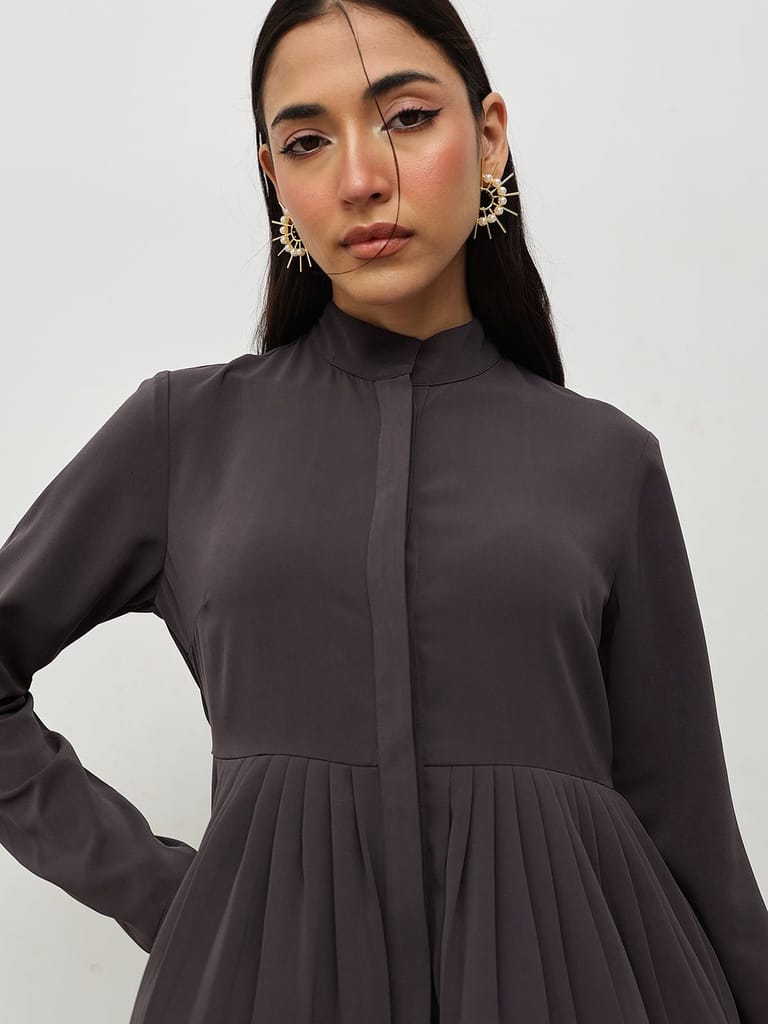 Charcoal Peplum Co-ord Set view 2