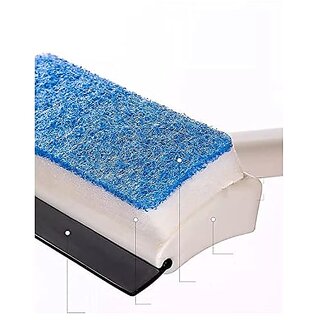 Glass Cleaning Tools 2 in 1 Glass Wiper Cleaning Brush Mirror Grout Tile Cleaner Washing Pot Brush Double-Sided Glass Wipe Bathroom Wiper Window Glass Wiper (2 in 1 Glass Wiper) view 2