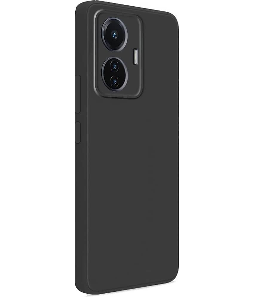 ZAMN - Black Silicon Plain Cases Compatible For Vivo T1 44W ( Pack of 1 ) view 2