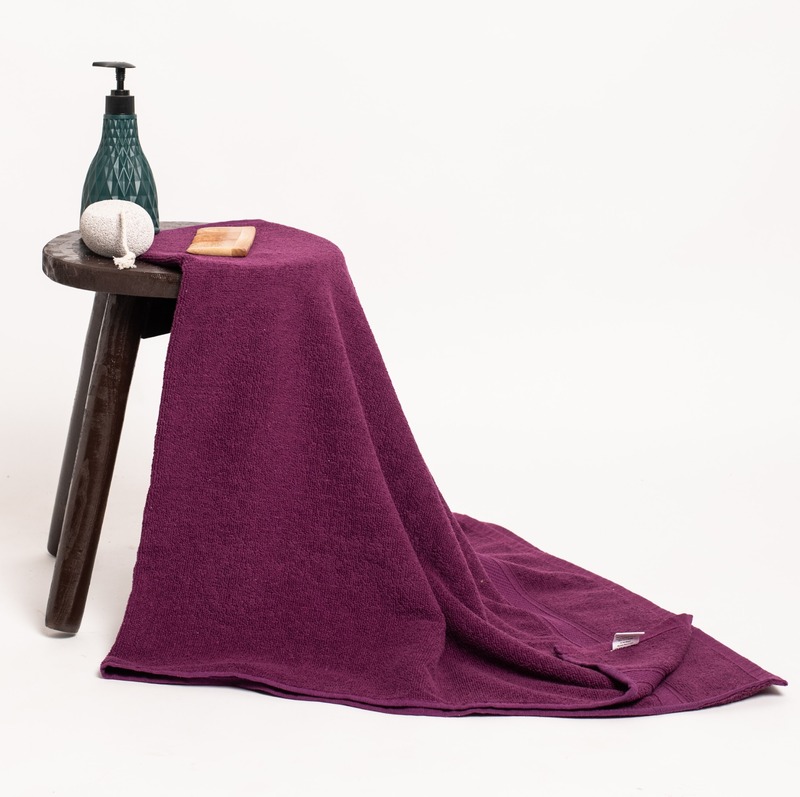 Furnofy Cotton 450 GSM Bath, Hand Towel Set Magenta (Pack Of 2) view 2