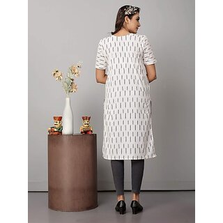 OMSAIFAB Casual Self Design Women White Top view 2