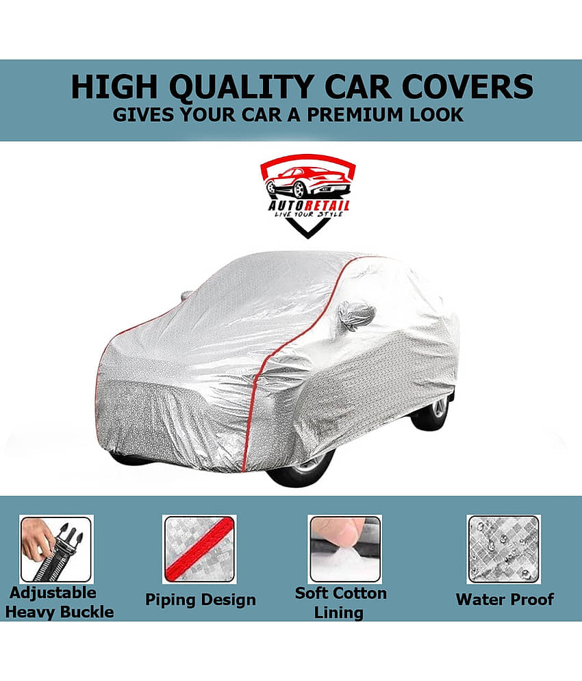 AutoRetail Car Body Cover for Tata Manza [2009-2011] With Mirror Pocket ( Pack of 1 ) , Silver view 2