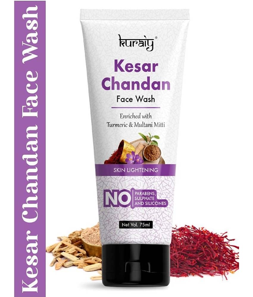 KURAIY Gold Kesar Chandan Face wash For Glowing Skin, All Skin Types 75ml Each (Pack of 1)