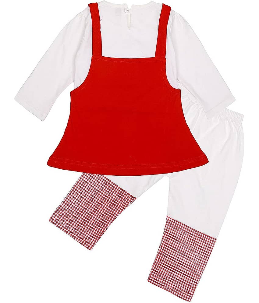 NammaBaby Baby Girls Cotton Blend Dresses ( Red ) view 2