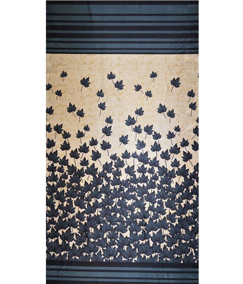 Home Sizzle Floral Semi-Transparent Eyelet Curtain 7 ft Single - Gold view 2
