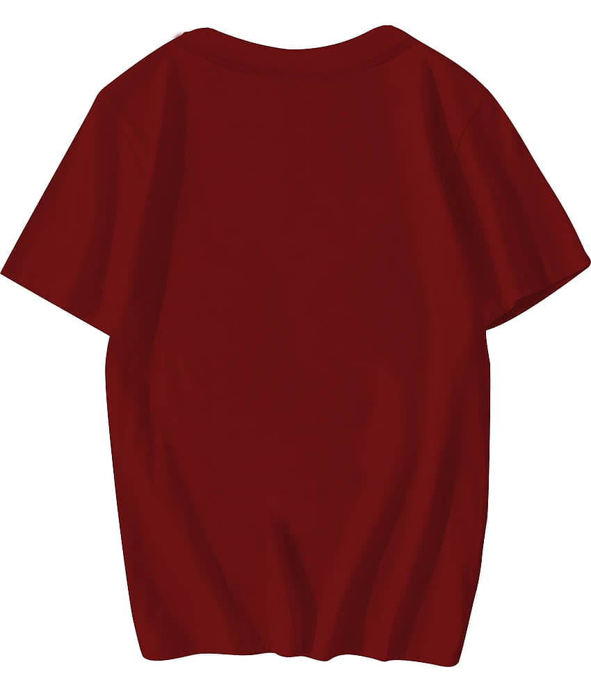 fashion and youth Pack of 1 Cotton Blend Relaxed Fit Men's T-Shirt ( Maroon ) view 2