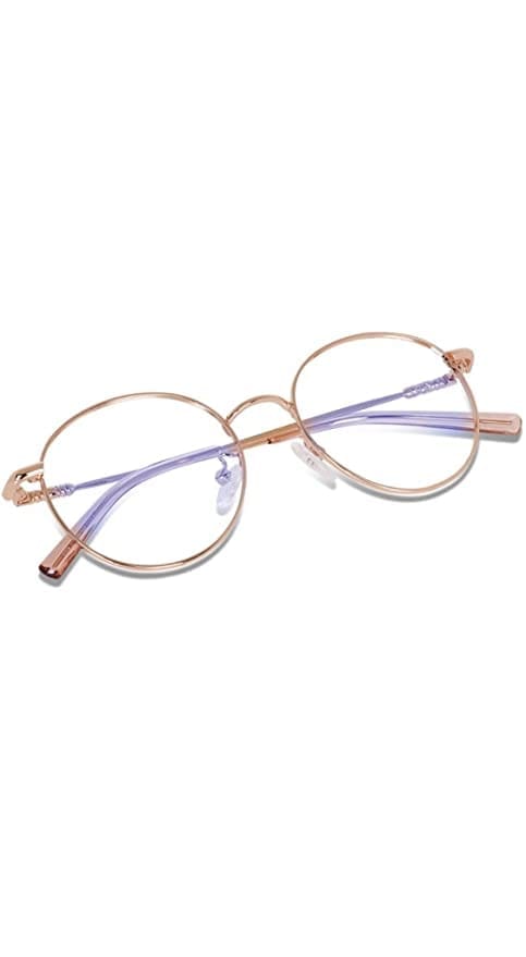 Jodykoes Elegant Looking Blu Light Protection Anti Glare Metal Round Frame Spectacle Eyeglasses Eyewear (Gold) view 2