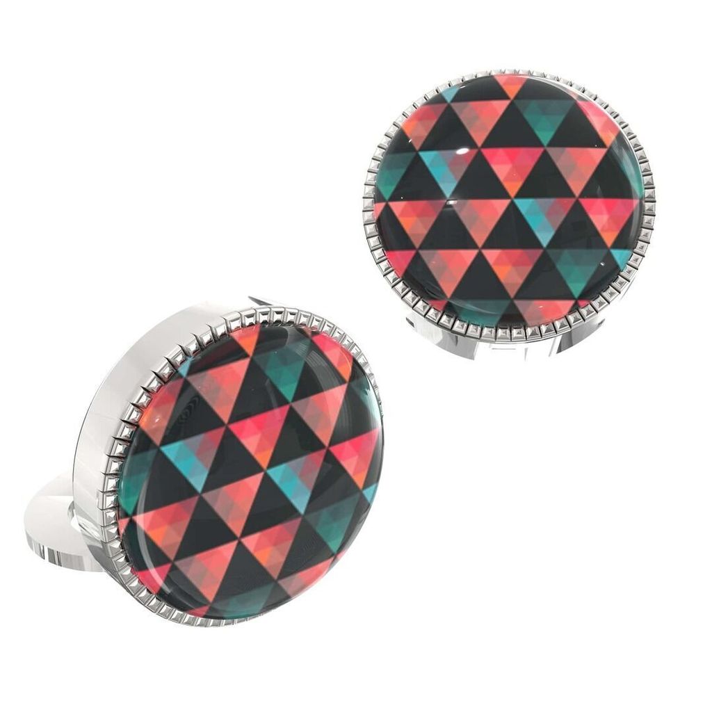 The Smart Buttons - Shirt Button Cover Cufflinks for Men - Geometric Triangles Style view 2