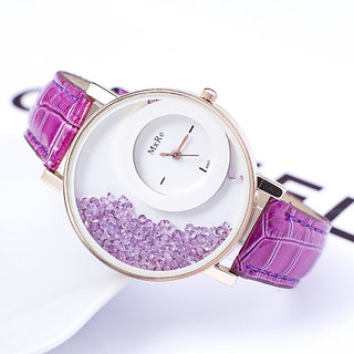 Women Parpal And Black Combo Of 2 Analog Girls Party Wadding Watch view 2