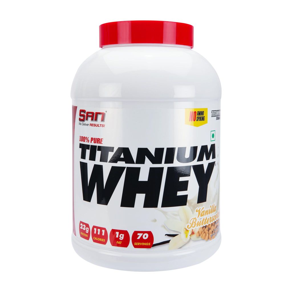 San Nutrition 100% Pure Titanium Whey Protein Powder | 23g protein | Concentrate & Isolate |