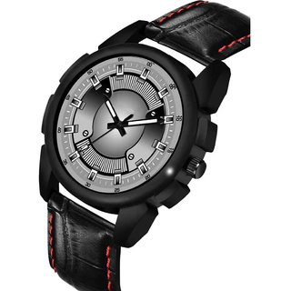 HRV Men's Round Dial Black Strap Analog Watch view 2
