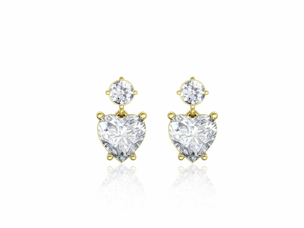 Illuminating Heart Drop Solitaire Earrings view 2