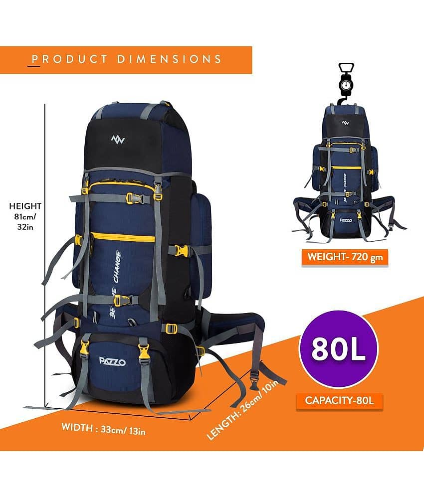 PAZZO 80 L 80L Travel Backpack for Camping Hiking Rucksack Trekking Bag view 2