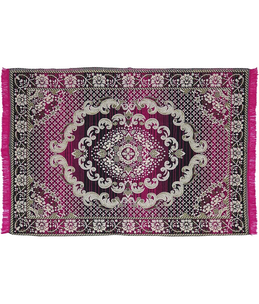 Valtellina Green Velvet Carpet Floral 4x7 Ft view 2