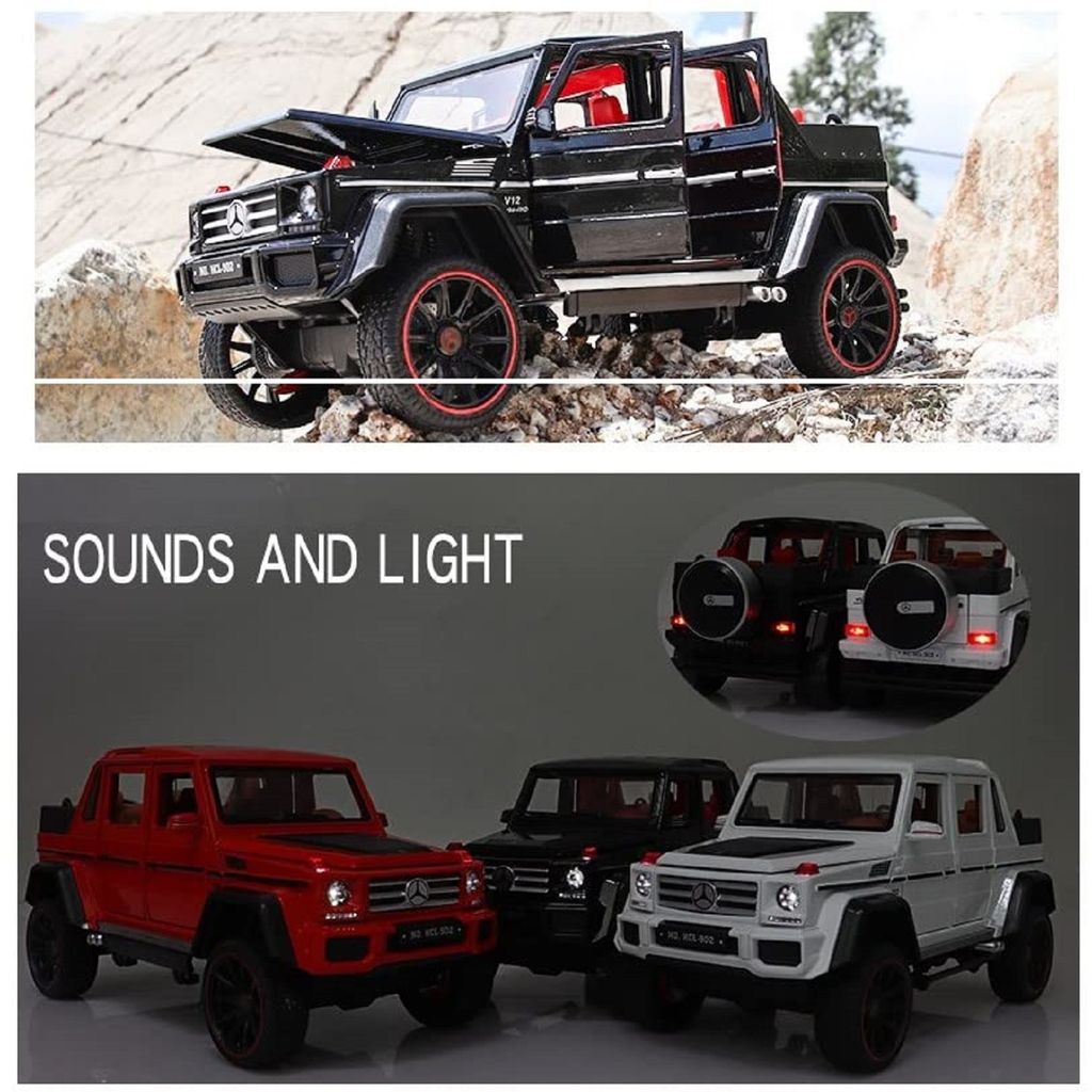 KTRS ENTERPRISE 1:22 Scale Die-Cast G_Wagon 4x4 Wagon Car Model with Openable Doors and Pull Back Action Glowing Headlights & Tail Lights | Birtday Gifts【Pack of 1】【Colors as Per Stock】 view 2