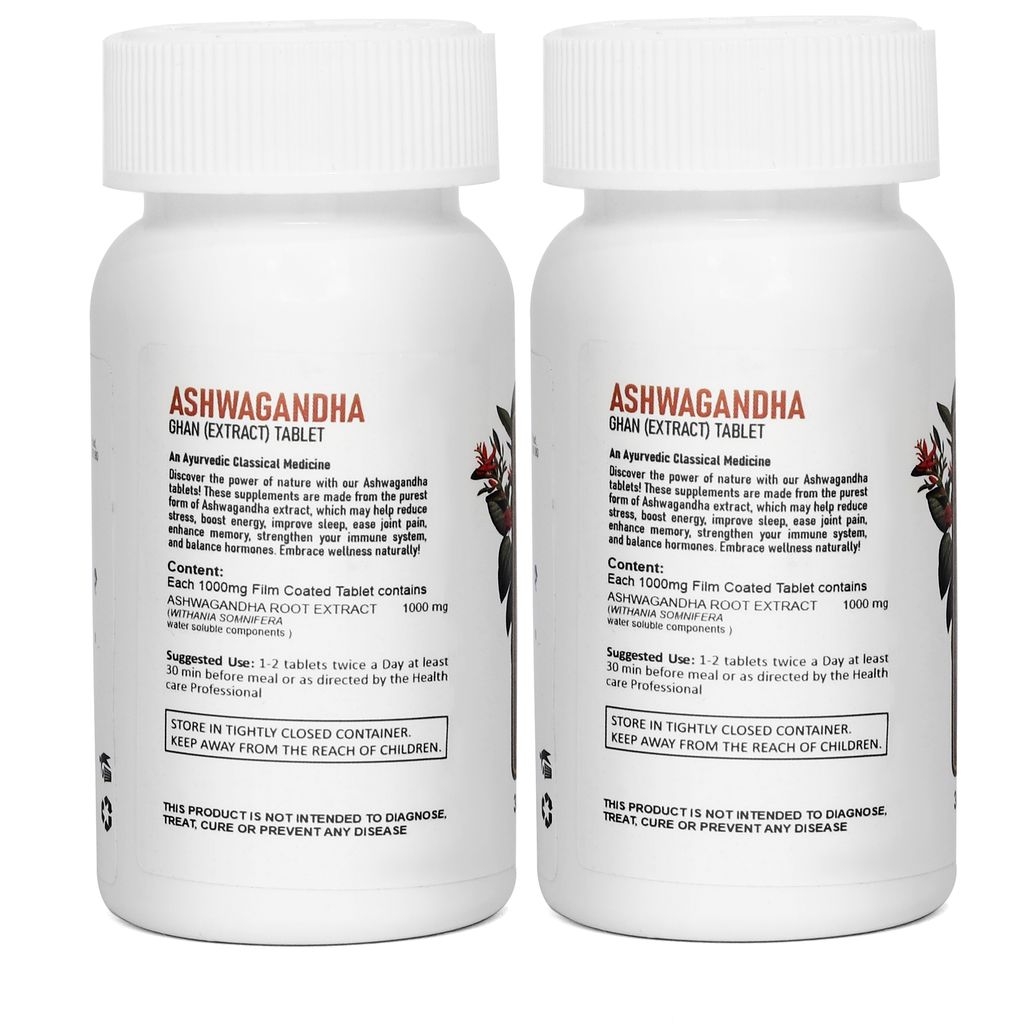 Momrushi Herb Ashwagandha Root Extract Tablets Boosts Immunity, Testosterone, Stamina, Strength, Energy for Women & Men - (30 Tablets, Pack of 2) view 2
