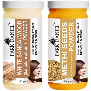 PARK DANIEL Premium White Sandalwood Powder & Methi Powder Combo Pack of 2 Jars of 100 gms(200 gms) (200 ml) view 2