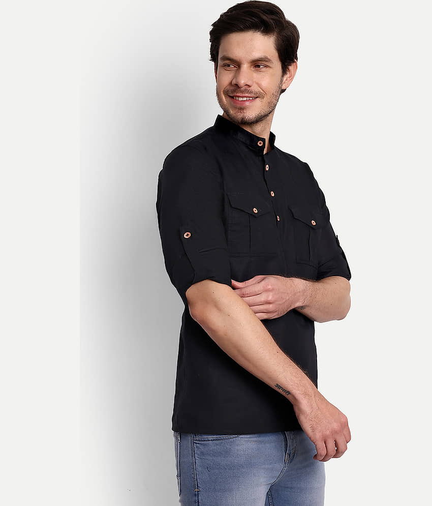 Vida Loca - Maroon Cotton Blend Men's Shirt Style Kurta ( Pack of 1 ) view 2