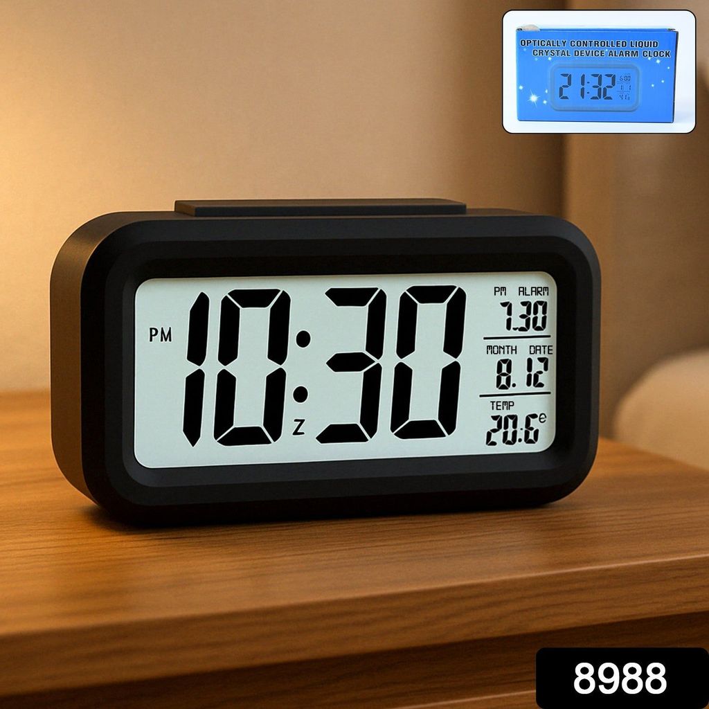 Digital LCD Alarm Clock with Backlight (1 Pc) view 2