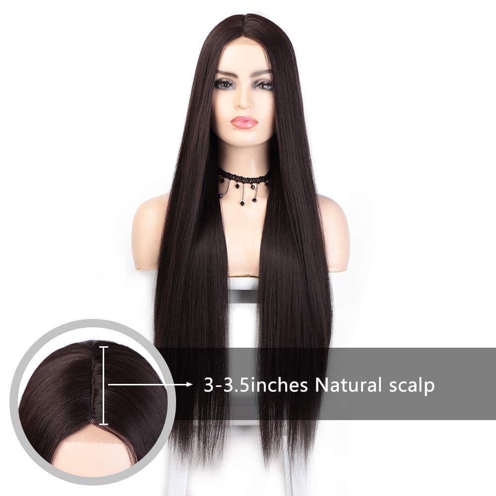 Akashkrishna full head brown color straight Hair wig for women Long Hair Wigs For Women with comb view 2