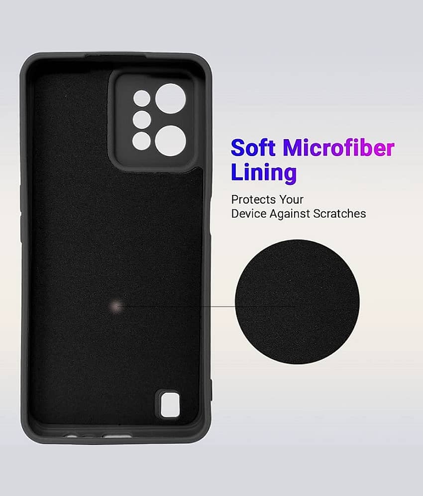 ZAMN - Black Silicon Plain Cases Compatible For Realme C31 ( Pack of 1 ) view 2