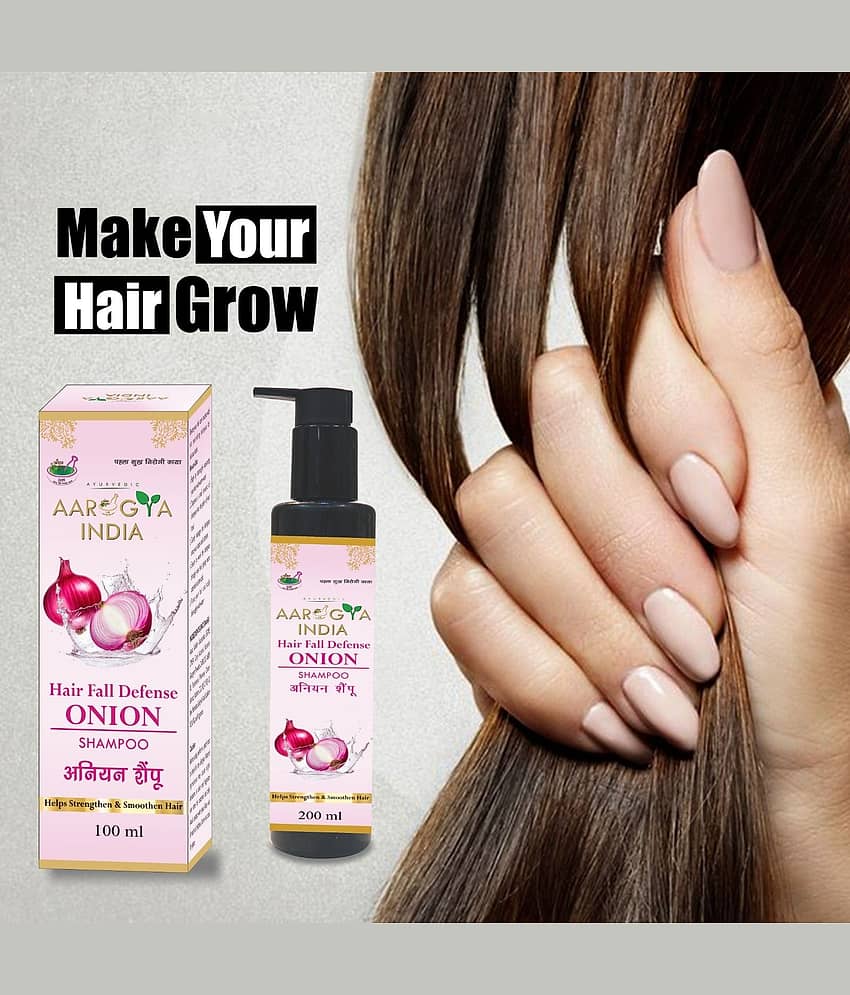 Aarogya India Onion Shampoo For Hair Fall Defense Liquid 200 Ml Pack of 1 view 2
