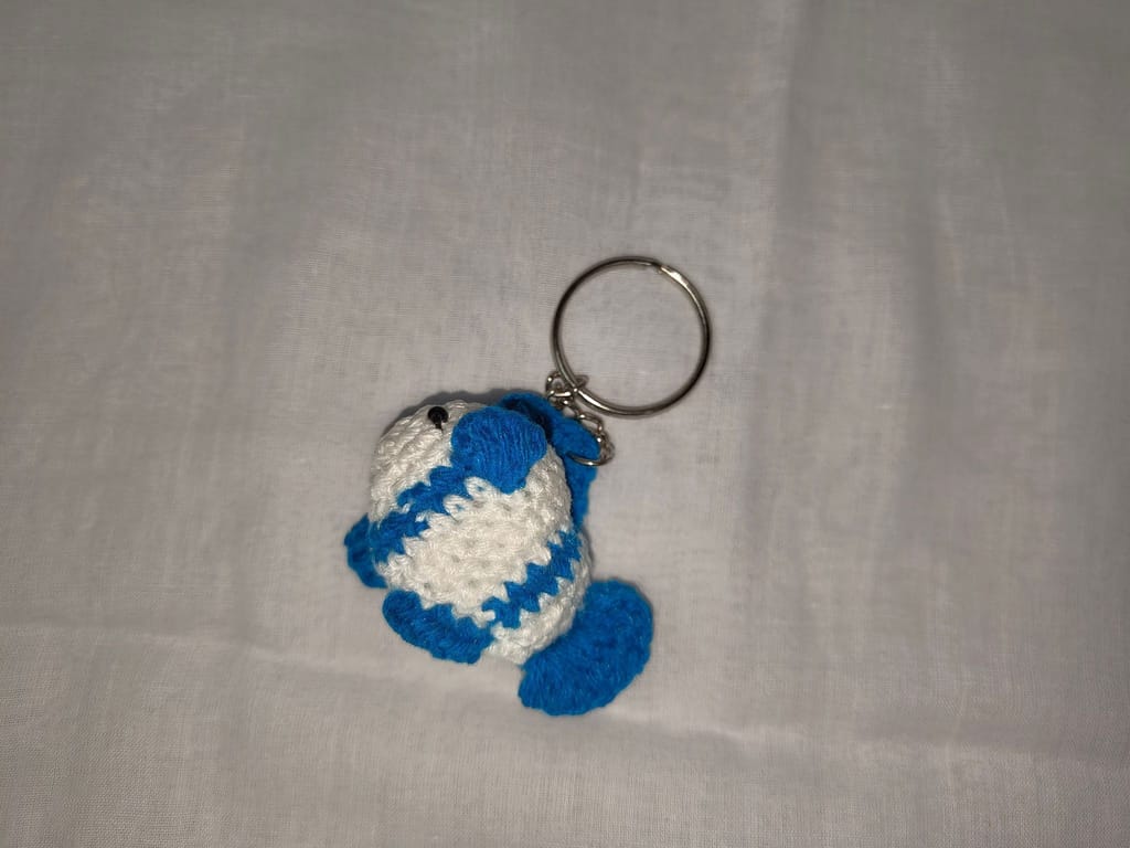 Handmade Crochet Fish Keychain view 2