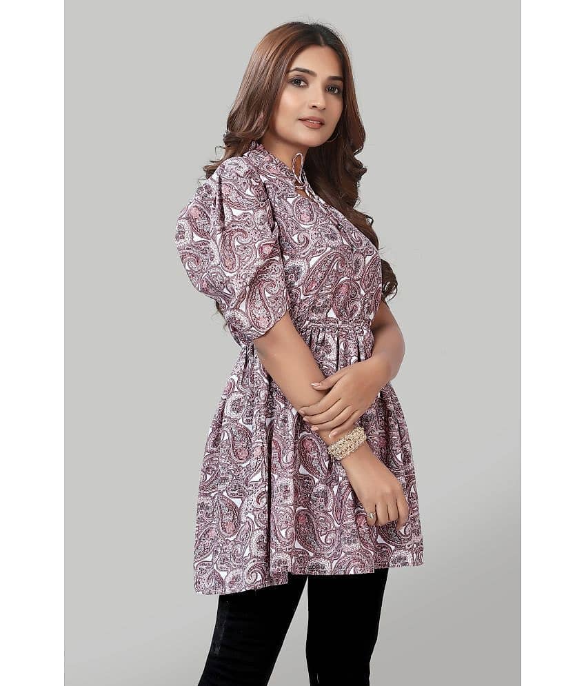 Hemang Fashion Women's Crepe A-Line Top ( Peach ) view 2