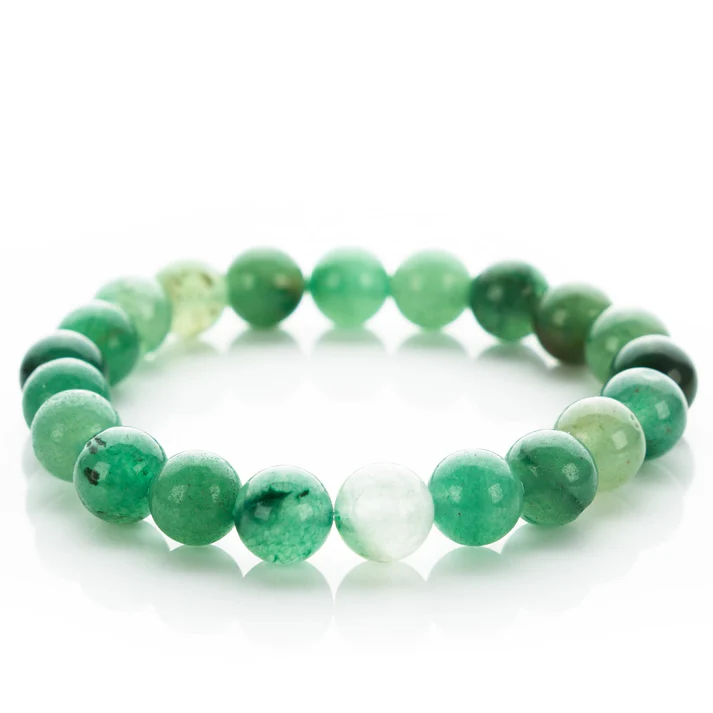 Green Aventurine Beaded Bracelet Custom Size | Natural Healing Crystal (Bead Size - 8 mm ) (Size - 6") view 2