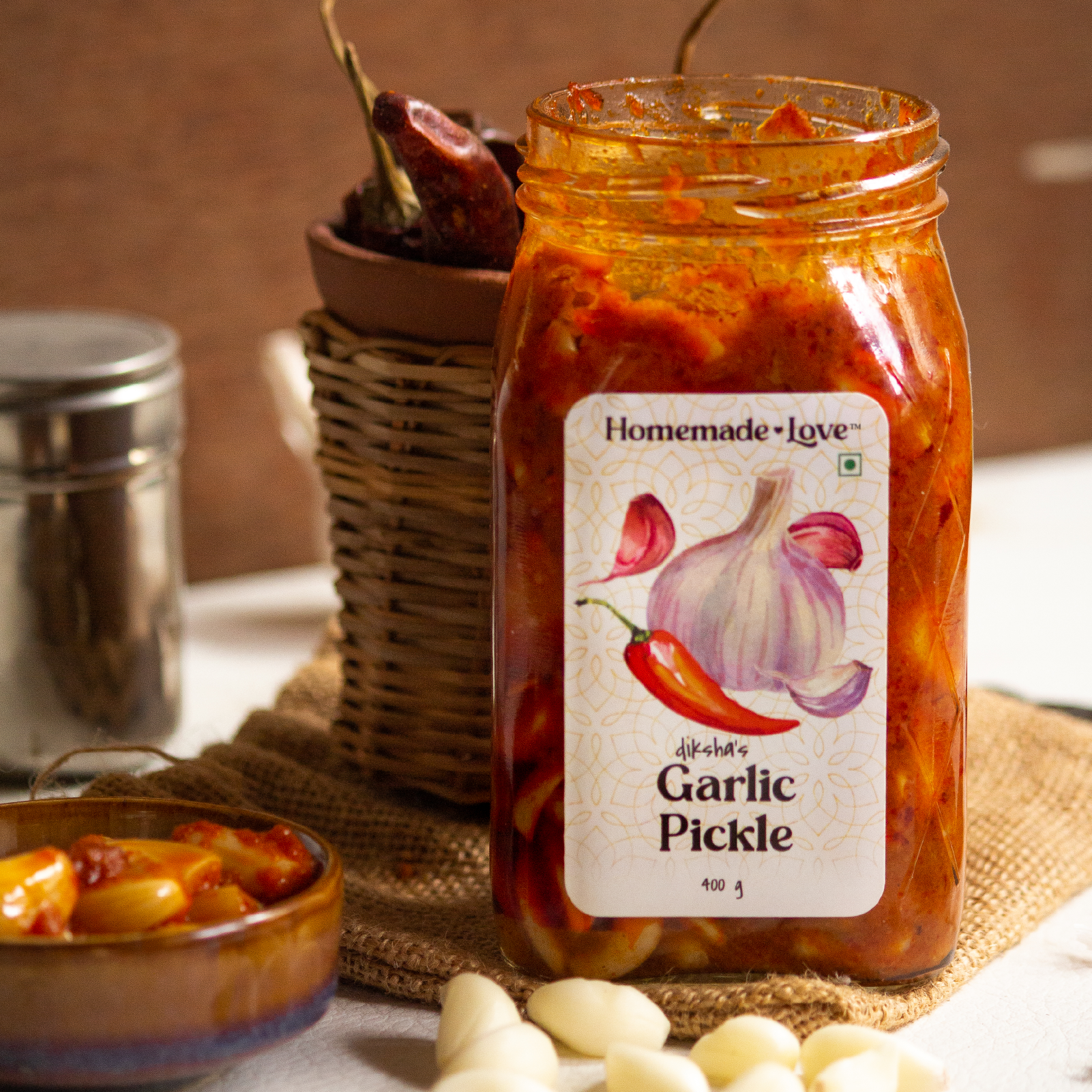 Homemade Love- Garlic Pickle- 400g view 2