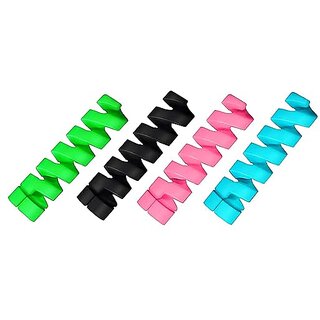 (Combo of 2) Spiral Charger Spring Cable Protector | Phone Stand view 2