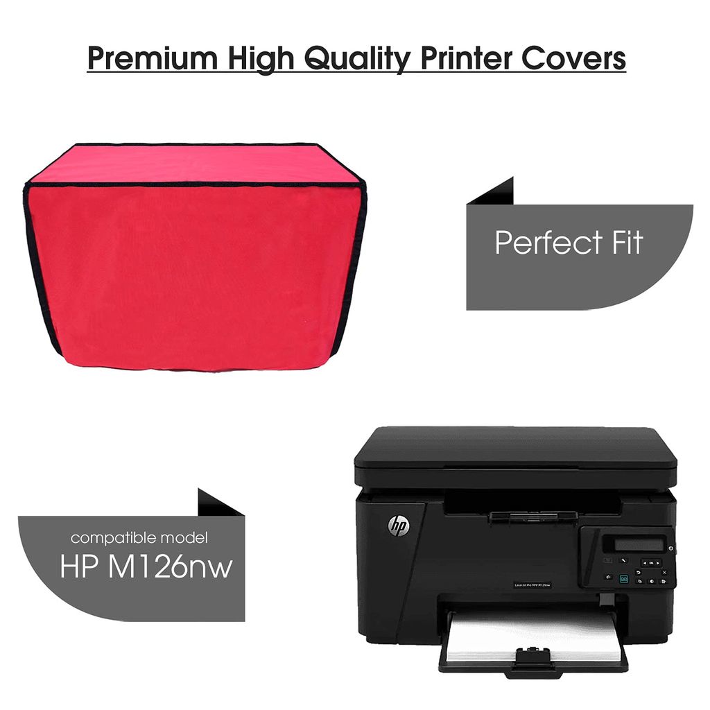 Palap Super Premium Dust Proof Printer Cover for HP M126nw - Red (Size :47 x 41.5 x 30.4 Cms) view 2