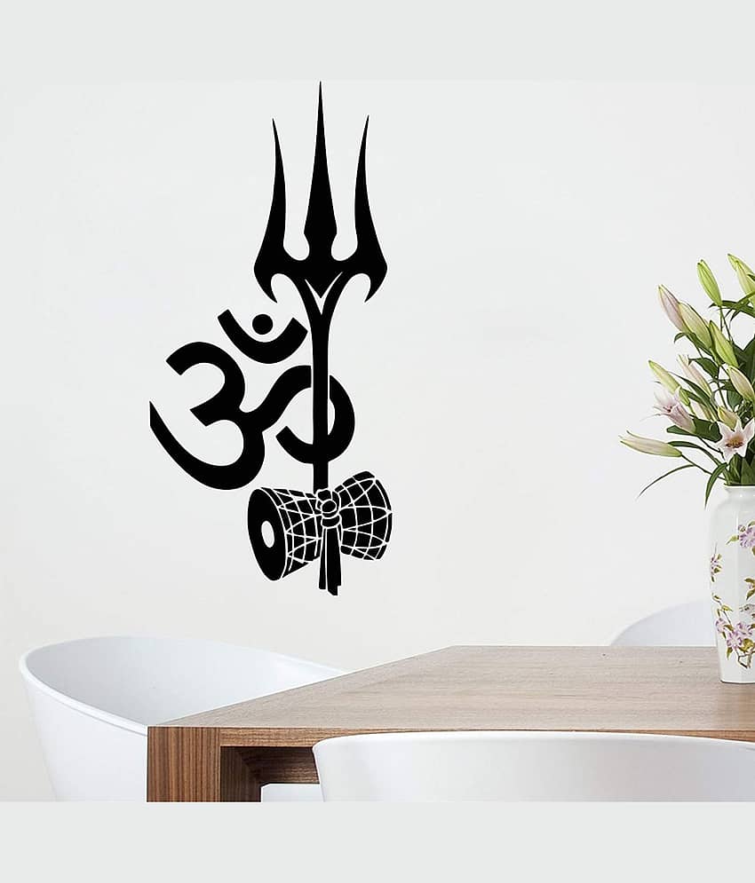 Asmi Collection Shiva Om Trishul Damroo Sticker ( 75 x 40 cms ) view 2