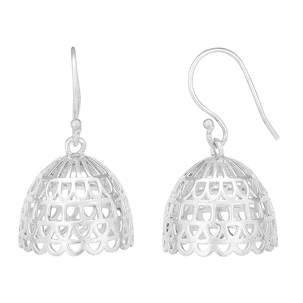 Vijayshree Sovani Designs 92.5 Sterling Silver Filigree Jhumkis | 925 Silver Jhumkas for Women & Girls | Gifts for Women view 2