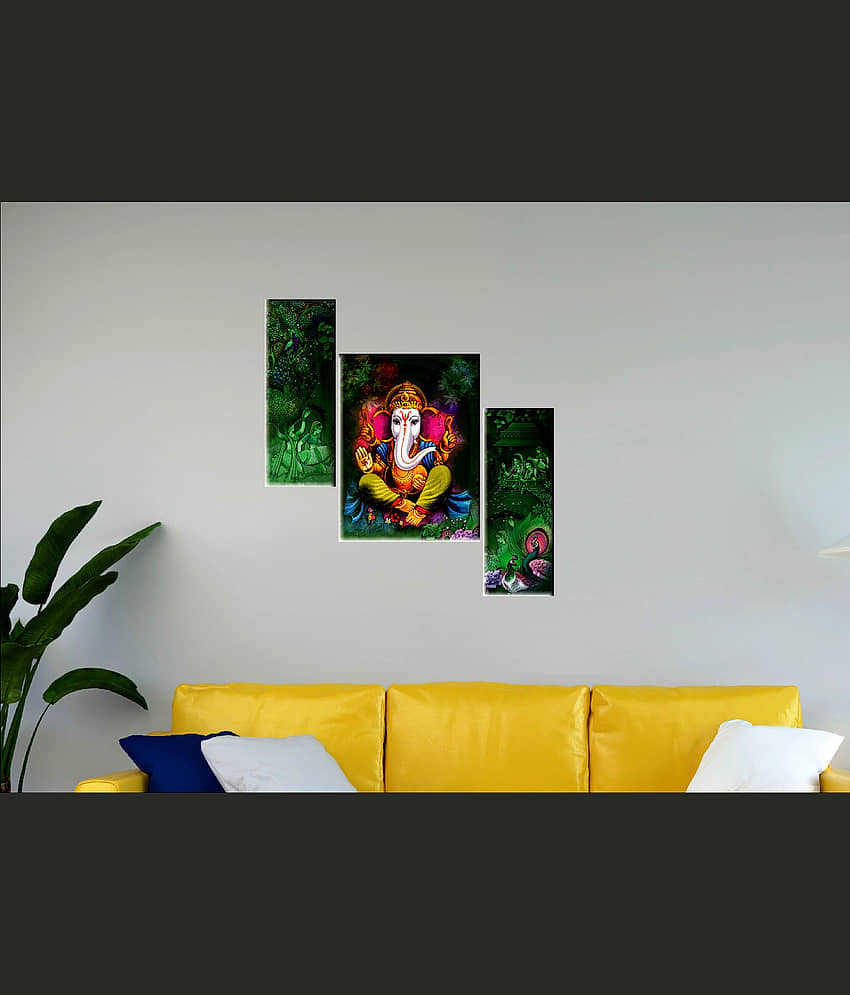 Saf Ganesha modern art MDF Painting Without Frame view 2