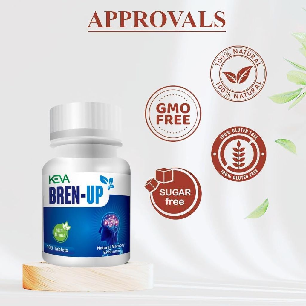 Keva Bren up Tablet | Brain Health | Focus Grow | 100 Tablets view 2