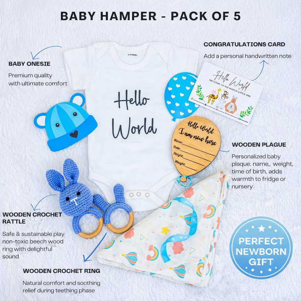 The Baby First Box New Born Baby Gift Box, Baby Boy Gifts, Baby Shower Gifts, Pregnancy Announcement Gifts, Mum to be, view 2